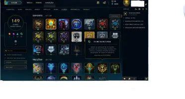 Conta Ouro IV , 134 Campeões e 96 Skins Diversas .