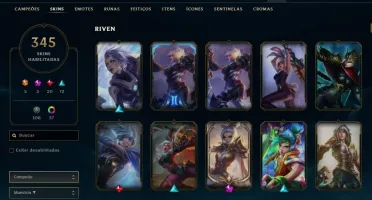 CONTA COM 10 ANOS - 345 SKINS (RIVEN CAMP S2 E TODAS ULT.)