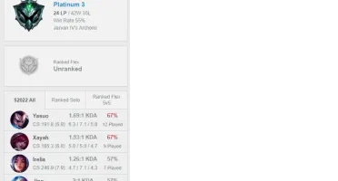 CONTA SMURF LOL PLATINA 3 55% WINRATE