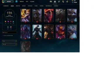 Conta league of legends - prata 4 - 126 Skins - lvl 199