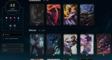 CONTA LEAGUE OF LEGENDS - DIAMANTE 4, 116 CHAMPS 48 SKINS