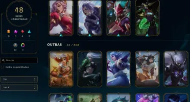 CONTA LEAGUE OF LEGENDS - DIAMANTE 4, 116 CHAMPS 48 SKINS