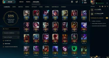 CONTA LEAGUE OF LEGENDS - DIAMANTE 4, 116 CHAMPS 48 SKINS