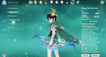 Conta Genshin Impact Endgame LVL 60