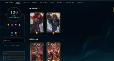 Conta de lol com 120 Skins Unranked pra sair logo!!!