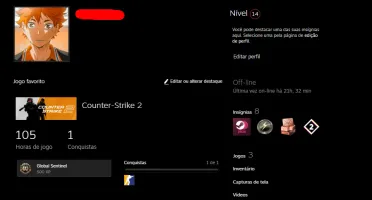 Conta Prime CS2 STEAM + Level 20Gc Gamersclub