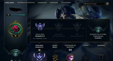 Conta Diamante 4 / NV 44 / 27 campeões / 4 skins