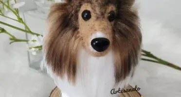 Miniatura Pastor Shetland- Amigurumi de Crochê com Feltragem