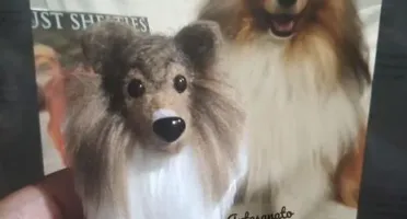 Miniatura Pastor Shetland- Amigurumi de Crochê com Feltragem