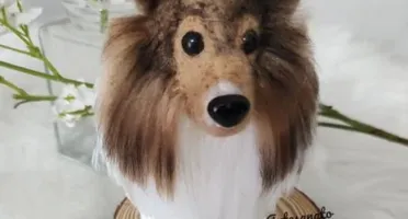 Miniatura Pastor Shetland- Amigurumi de Crochê com Feltragem