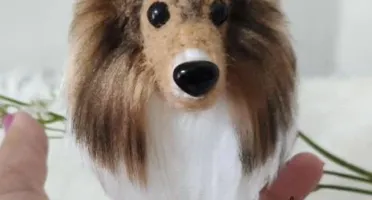 Miniatura Pastor Shetland- Amigurumi de Crochê com Feltragem