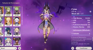 Cyno com bis+ Mona+ Qiqi + memórias da poeira(5* weapon)