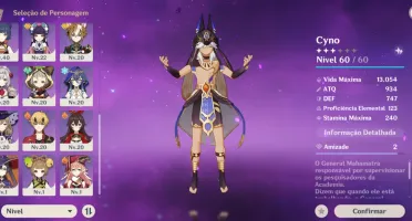 Cyno com bis+ Mona+ Qiqi + memórias da poeira(5* weapon)