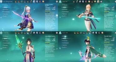 CONTA GENSHIN AR59 [12 Lendários e 8 ARMAS T5] Xiao e Jade