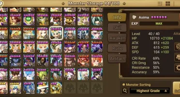 Summoners War Global com Asima Kinki Teshar Rica Psama Moore