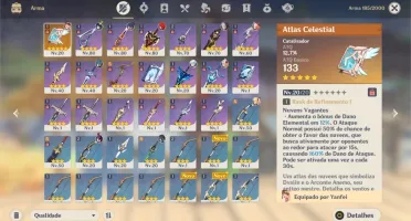 AR48 - Zhongli + Diluc + Venti + Atlas + Arma Passe e outros