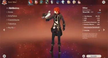 AR48 - Zhongli + Diluc + Venti + Atlas + Arma Passe e outros
