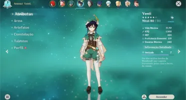 AR48 - Zhongli + Diluc + Venti + Atlas + Arma Passe e outros
