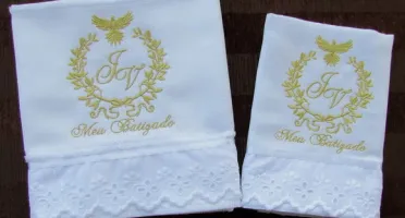 Kit Batizado com Toalha e Fralda de Boca