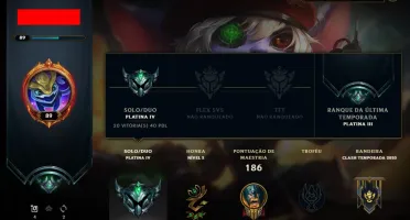 CONTA LEAGUE OF LEGENDS (ELO PLAT, 10 SKINS, 40 CHAMPS)