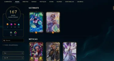 Conta lol plat 3 169 skins