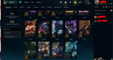 CONTA UNRANKED (EX OURO 4), COM 34 CAMPEÕES E 4 SKINS LVL 57