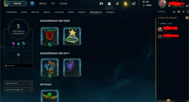 CONTA UNRANKED (EX OURO 4), COM 34 CAMPEÕES E 4 SKINS LVL 57