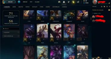 CONTA UNRANKED (EX OURO 4), COM 34 CAMPEÕES E 4 SKINS LVL 57