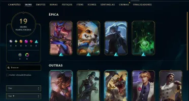 Ouro 3 com 80 Champs e 19 Skins