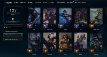 Ouro 3 com 80 Champs e 19 Skins