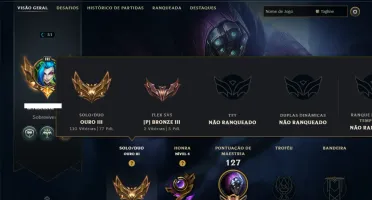Ouro 3 com 80 Champs e 19 Skins