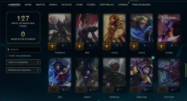Ouro 3 com 80 Champs e 19 Skins