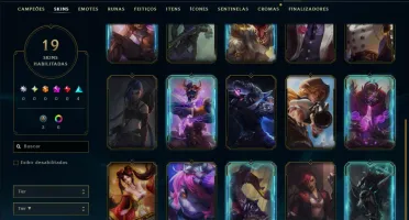 Ouro 3 com 80 Champs e 19 Skins