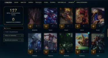 Ouro 3 com 80 Champs e 19 Skins