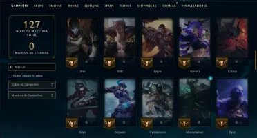 Ouro 3 com 80 Champs e 19 Skins