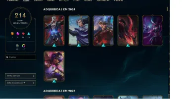 Conta lol esmeralda 4 todos os champs, 214 skins e + 30k EA
