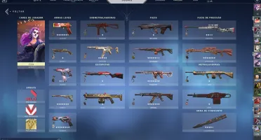 Conta de Valorant com 1500 em skins passes e cards