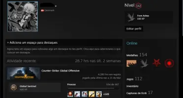 CONTA STEAM NIVEL 112 + MEDALHAS RARISSIMAS CSGO