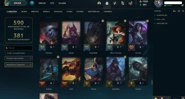 Conta Main ADC PLATINA 4 1535RP 180skins FALTA 3 CAMPEÕES SÓ