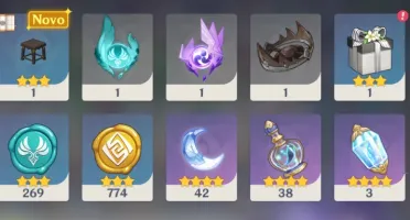 Conta Genshin Hutao, Shogun, Keqing, 3 Armas 5 Estrelas
