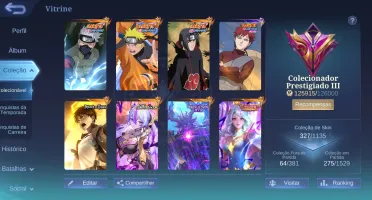 Conta com muita skin boa collab e Collector