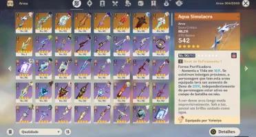 Conta AR60 Raiden Shogun C2+BIS | 20 T5 | 9 armas T5 e +