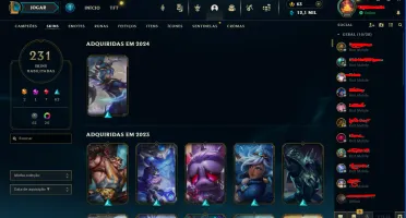 Conta De Lol Criada Em 2013 Full Skins (Valorant Tem Skins)