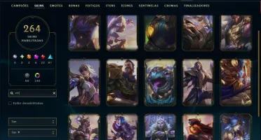 Platina 4 com TODOS os Champs e 264 Skins +16 Vitoriosas