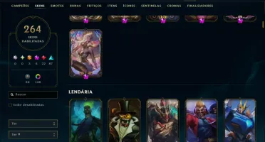 Platina 4 com TODOS os Champs e 264 Skins +16 Vitoriosas