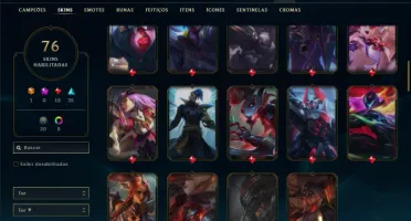 Unranked com 90 Champs e 76 Skins