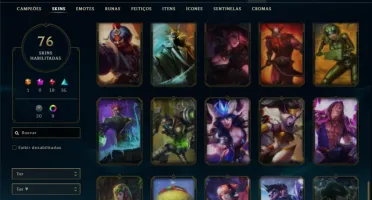 Unranked com 90 Champs e 76 Skins