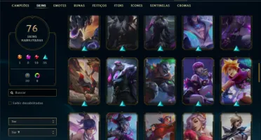 Unranked com 90 Champs e 76 Skins