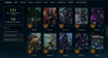 Unranked com 60 Champs e 35 Skins