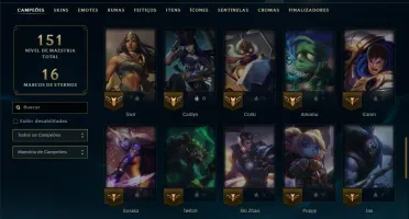 Unranked com 60 Champs e 35 Skins